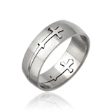 Stainless Steel Cross Ring